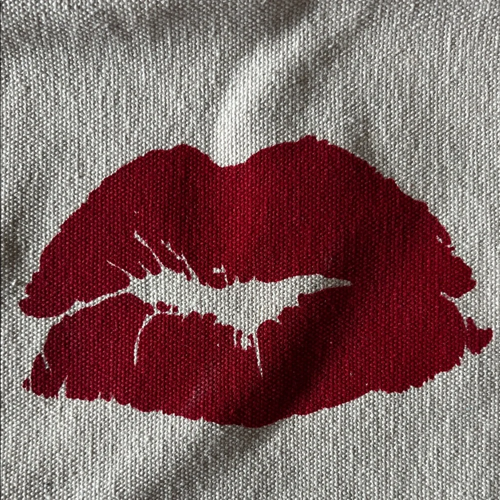 Lancôme Paris Red and Pink Kiss Print Tote Bag Canvas